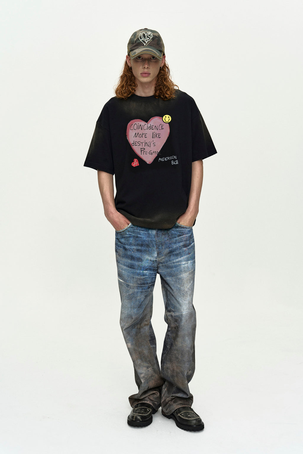 Andersson Bell - Unisex Festival Mud Printed Jeans (Blue) product image 2 | TRAB K-Fashion Australia