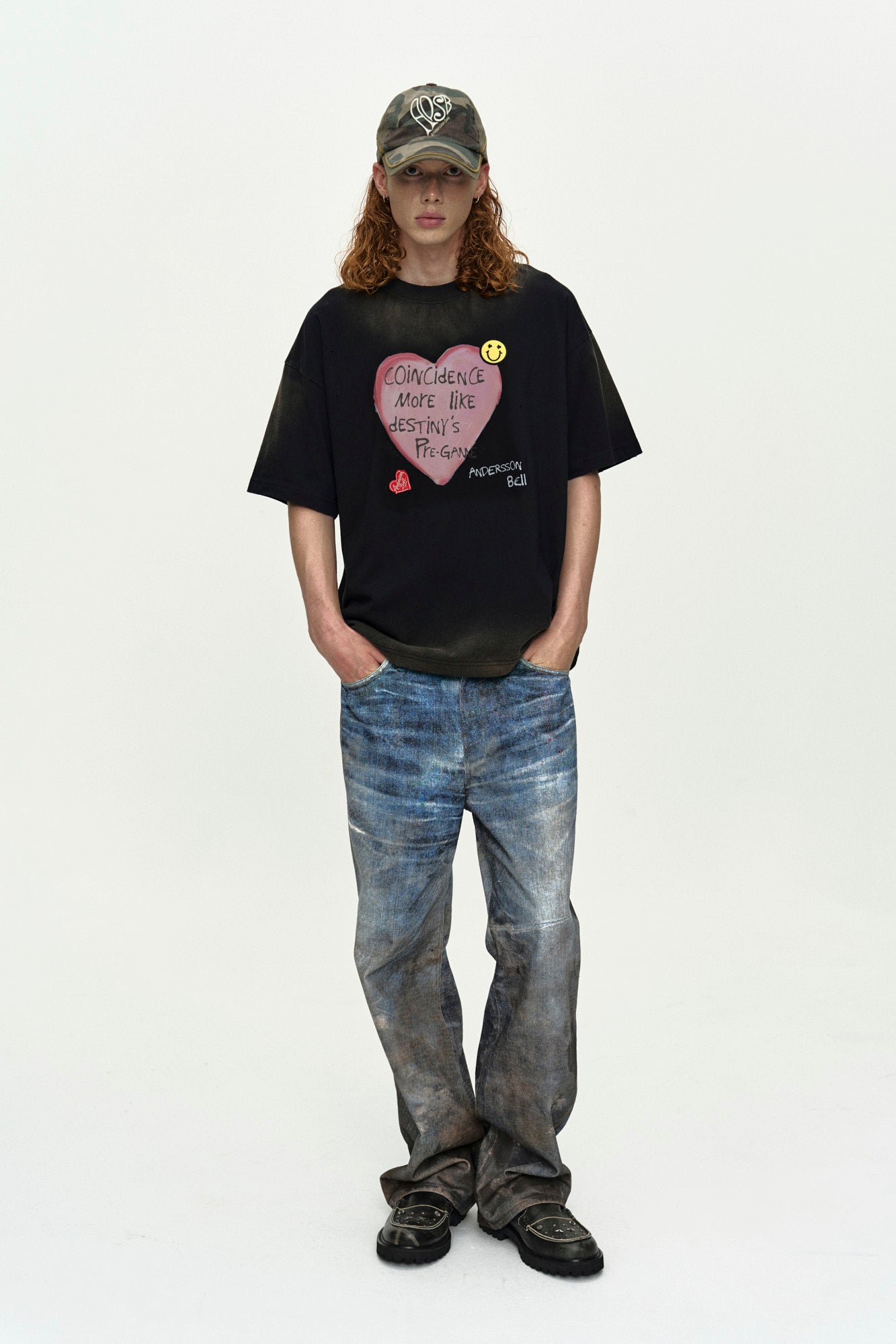 Andersson Bell - Unisex Festival Mud Printed Jeans (Blue) product image 2 | TRAB K-Fashion Australia