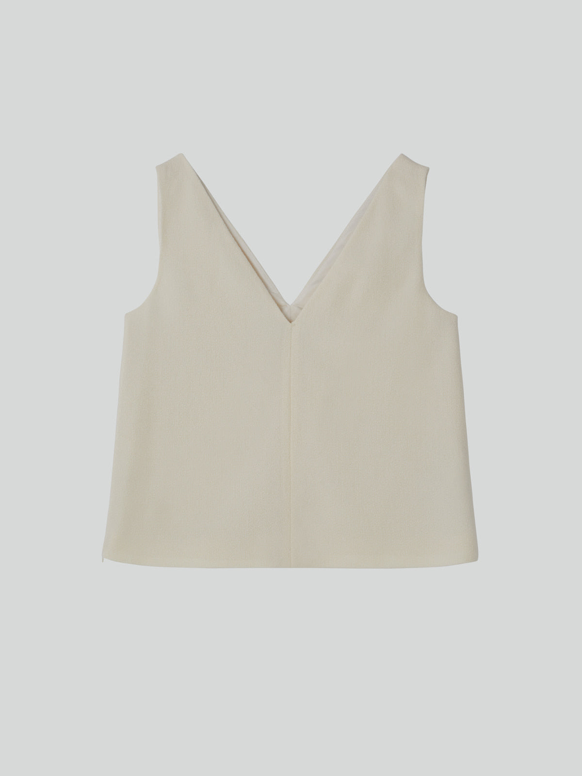 Recto - Wool Tweed V-Neck Top (Ivory) product image 11 | TRAB K-Fashion Australia