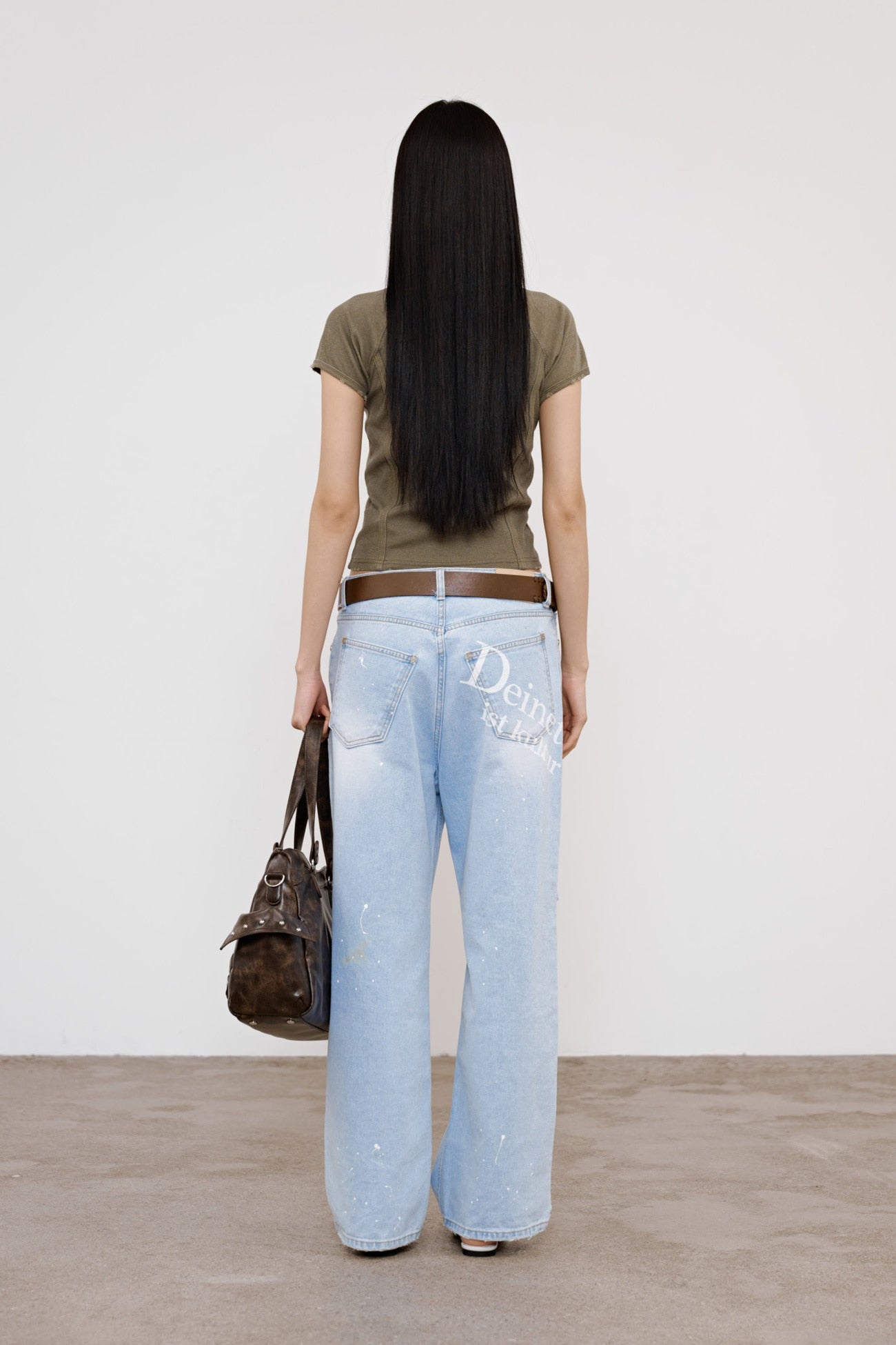 Deinet - Painted Logo Point Jeans (Light Blue) product image 3 | TRAB K-Fashion Australia