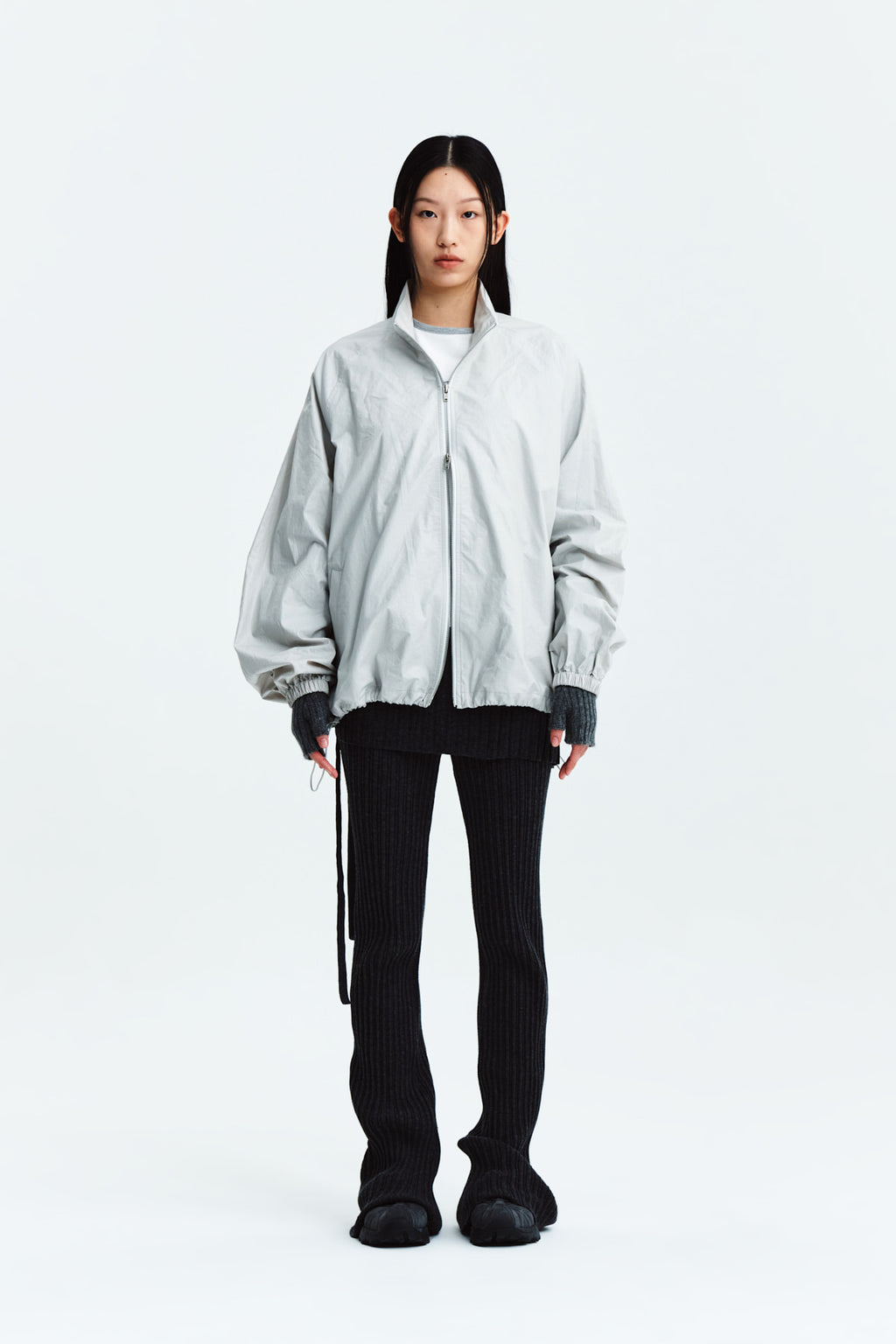 Matin Kim - Matin Kim Logo Coating Jumper (Grey) product image 6 | TRAB K-Fashion Australia