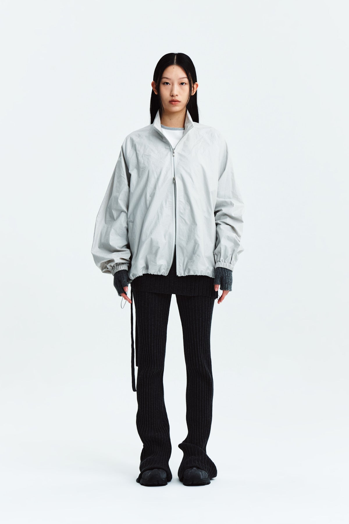 Matin Kim - Matin Kim Logo Coating Jumper (Grey) product image 6 | TRAB K-Fashion Australia