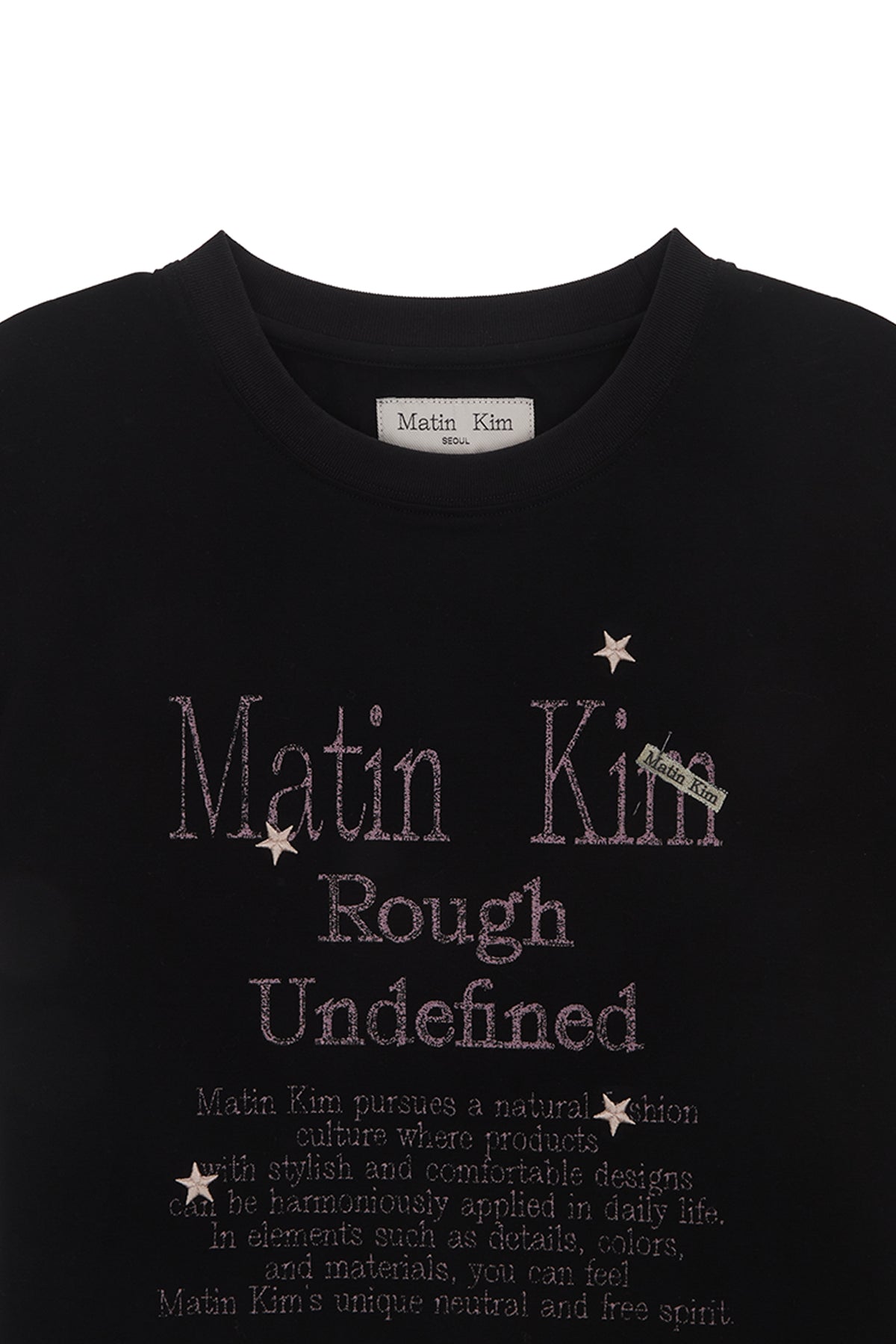 Matin Kim - Dazzle Lettering Crop Top (Black) product image 3 | TRAB K-Fashion Australia