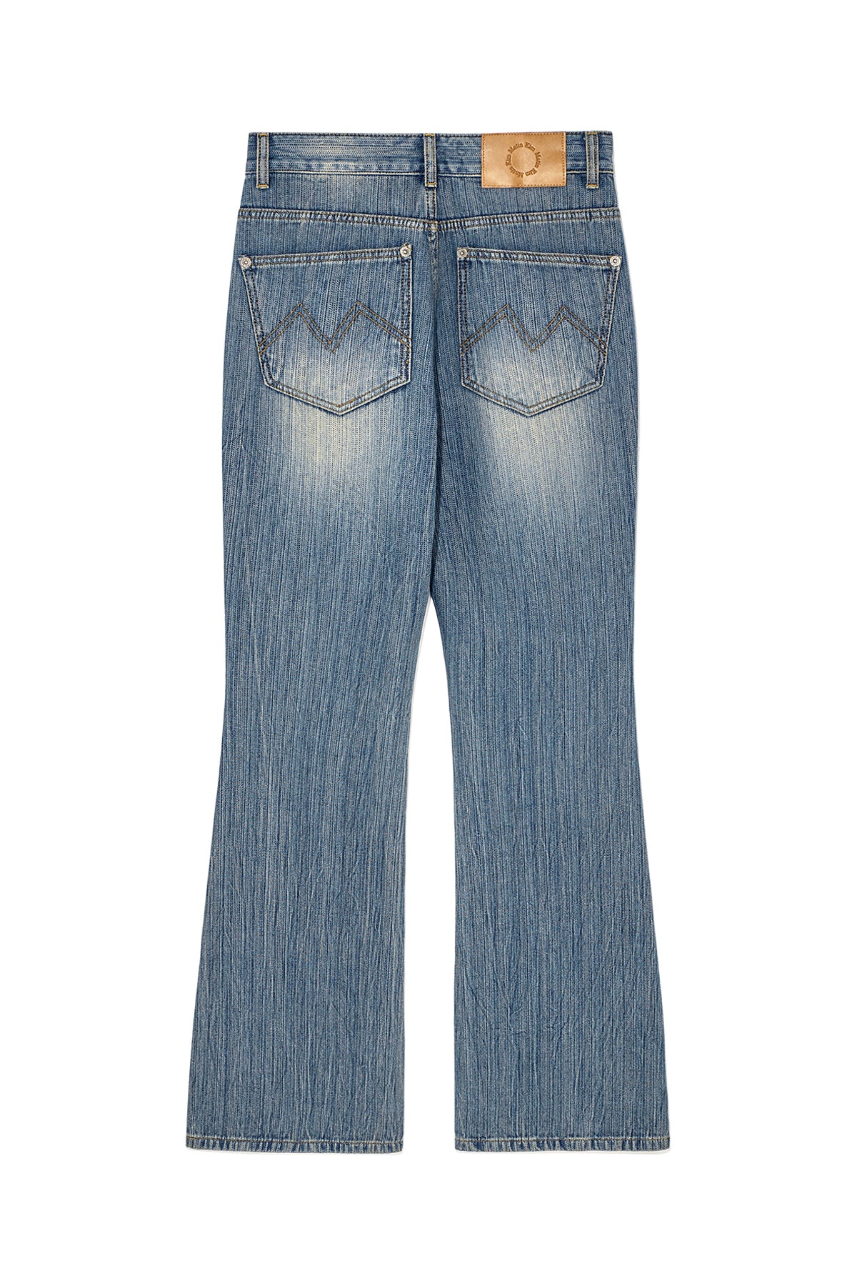 Matin Kim - Washed Stripe Boots Cut Denim Pants (Blue) product image 2 | TRAB K-Fashion Australia