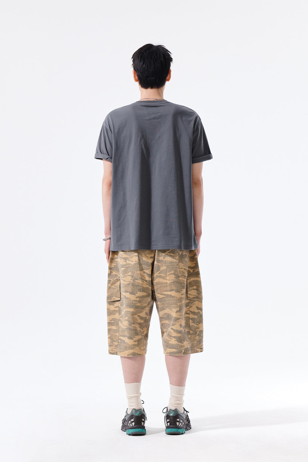 Matin Kim - Camouflage Cargo Bermuda Pants (Camel) product image 8 | TRAB K-Fashion Australia