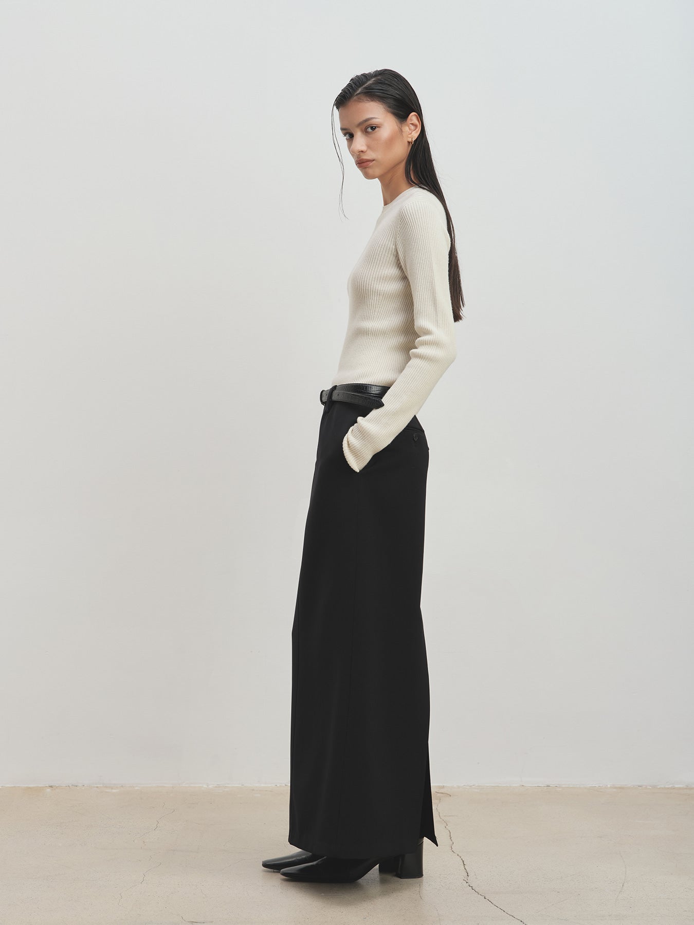 Tonywack - Super Fine Wool Ribbed Sweater (Ivory) product image 1 | TRAB K-Fashion Australia
