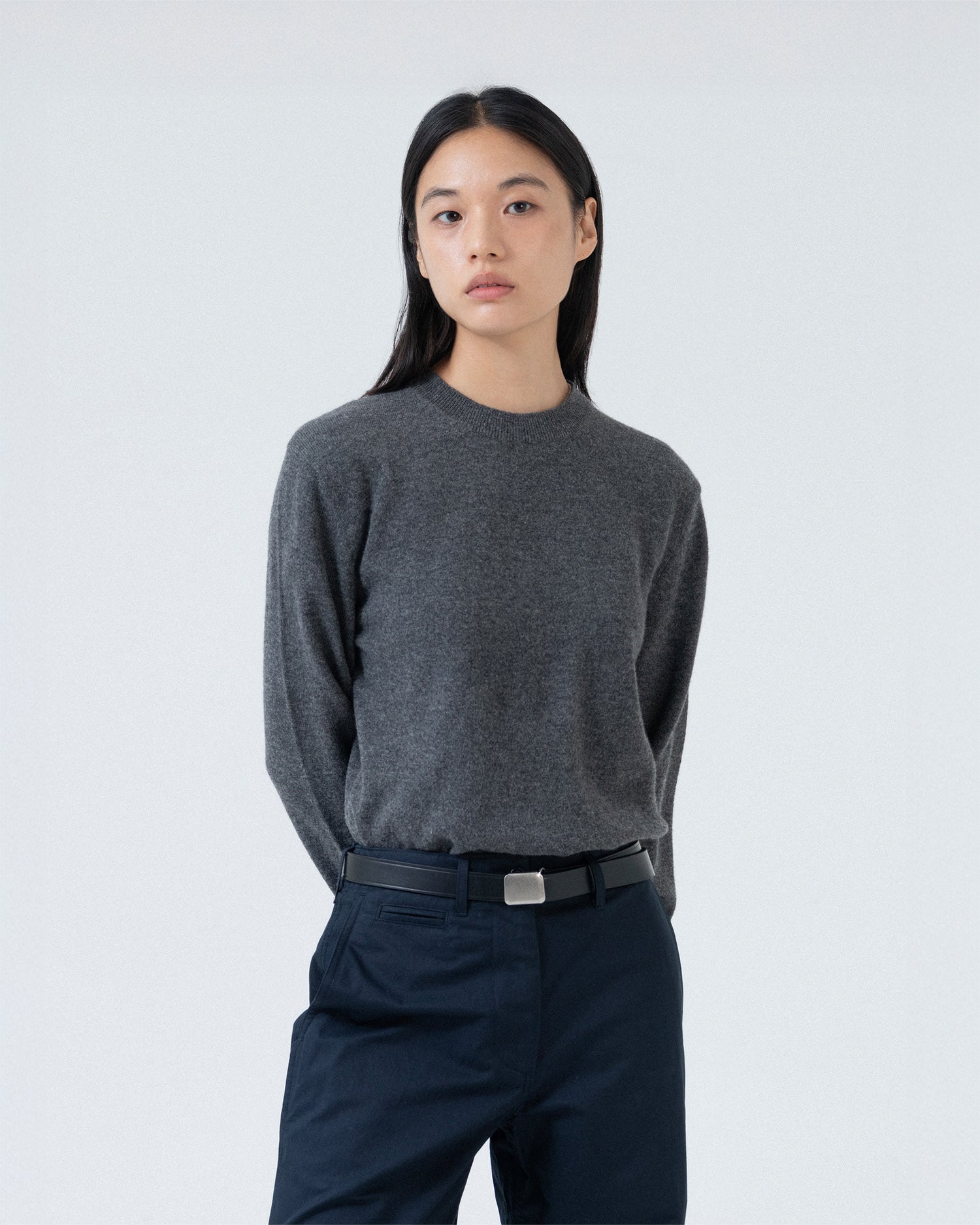 Brownyard - Extra Super Fine Crewneck Knit (Charcoal) product image 1 | TRAB K-Fashion Australia