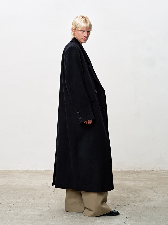 Tonywack - Tailored Double-Breasted Maxi Coat (Navy) product image 2 | TRAB K-Fashion Australia