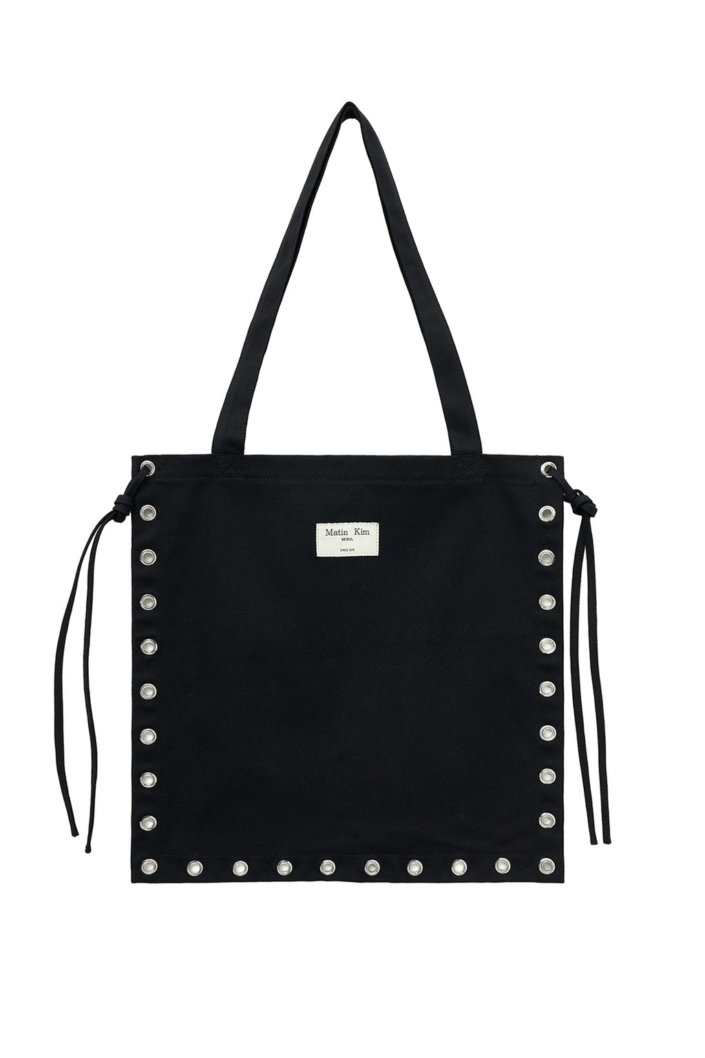 Matin Kim - Eyelet Logo Canvas Ecobag (Black) product image 2 | TRAB K-Fashion Australia
