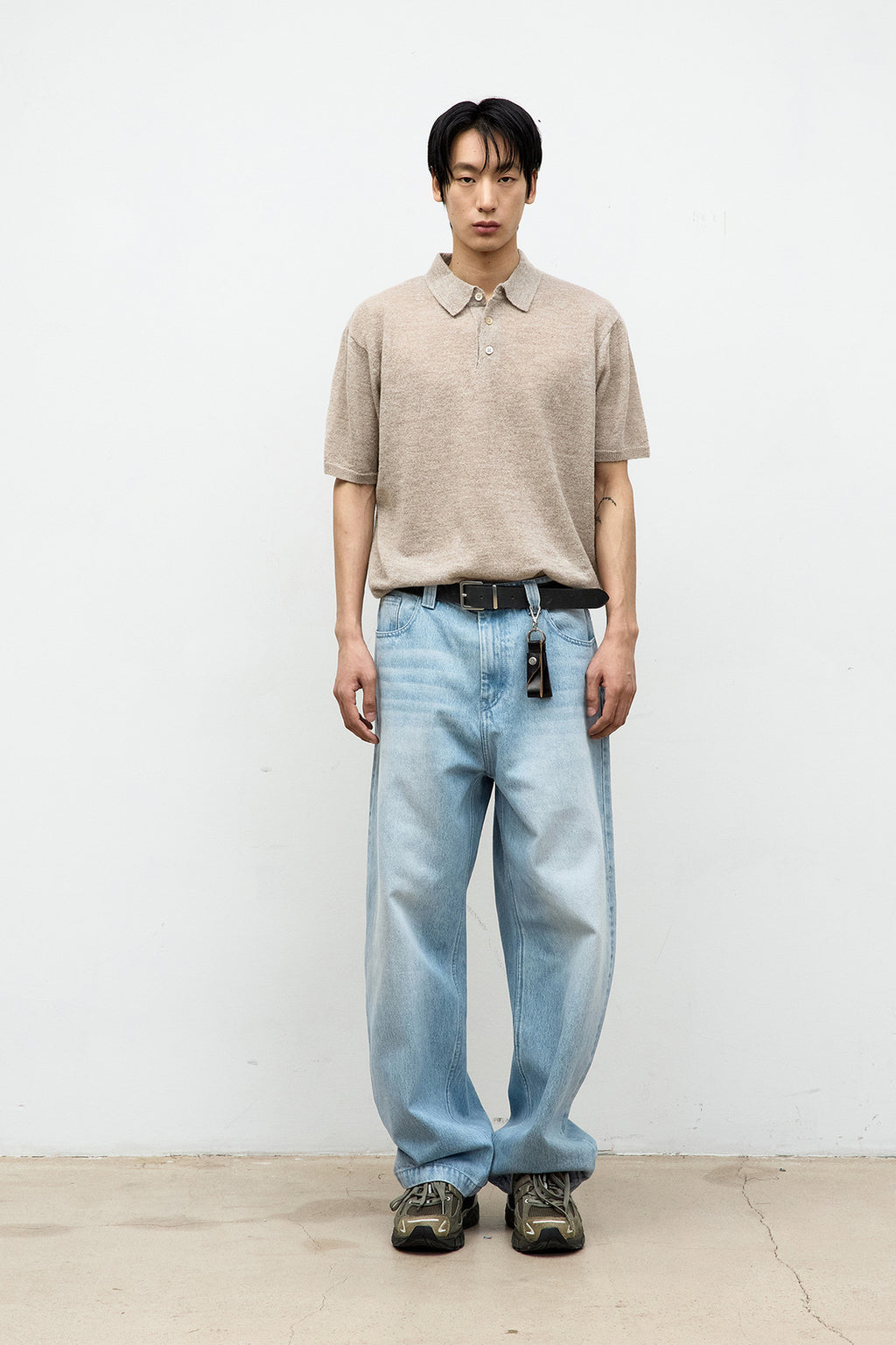Coor - Haily Alpaca Blend Polo Knit (Melange Beige) product image 2 | TRAB K-Fashion Australia