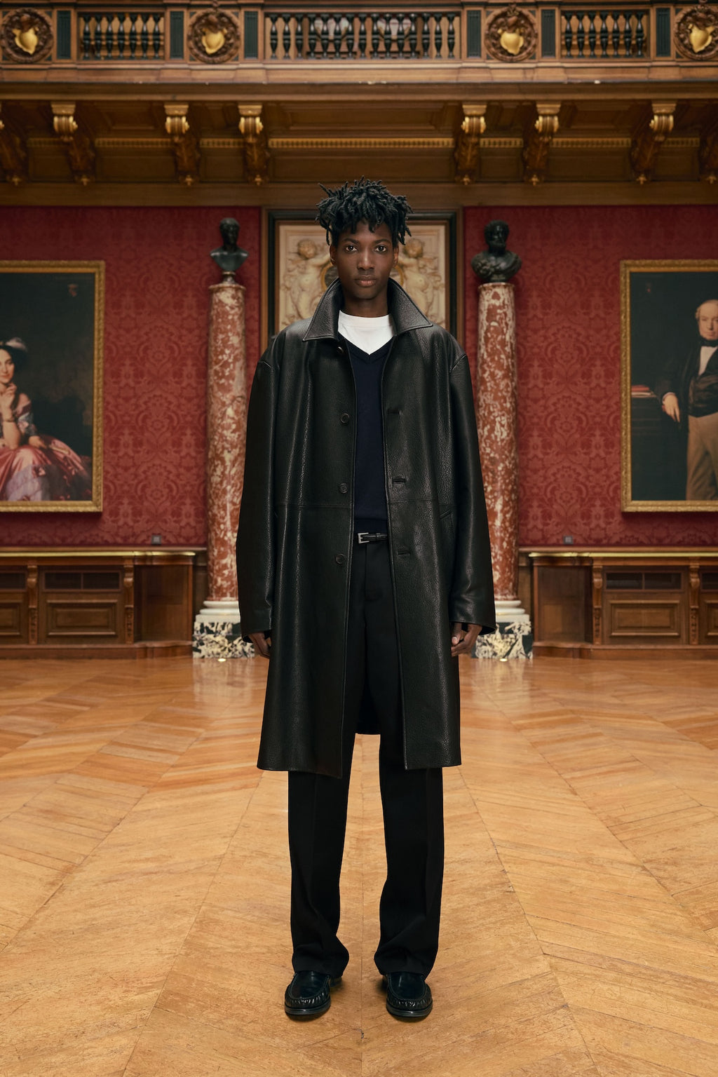 STU - Lambskin Leather Coat (Black) product image 1 | TRAB K-Fashion Australia