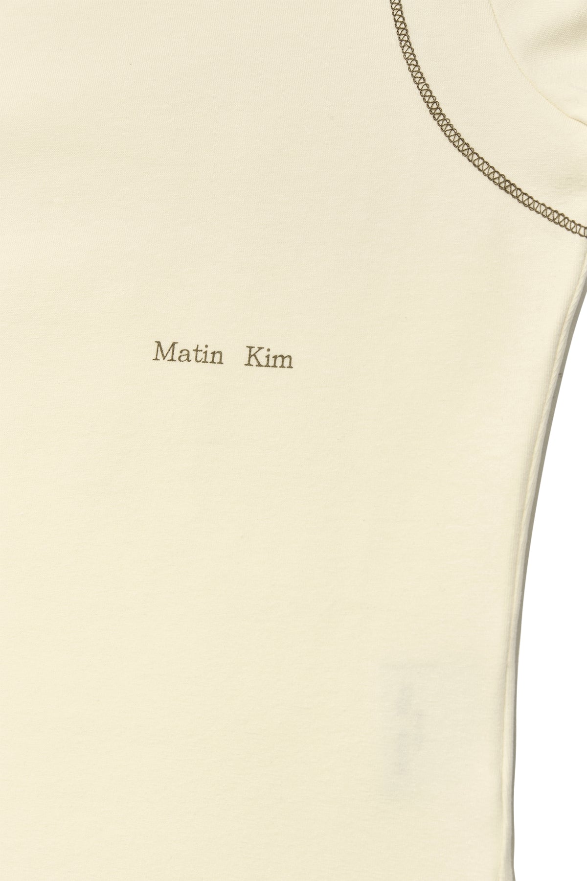 Matin Kim - Stitch Point Small Logo Top (Light Yellow) product image 4 | TRAB K-Fashion Australia