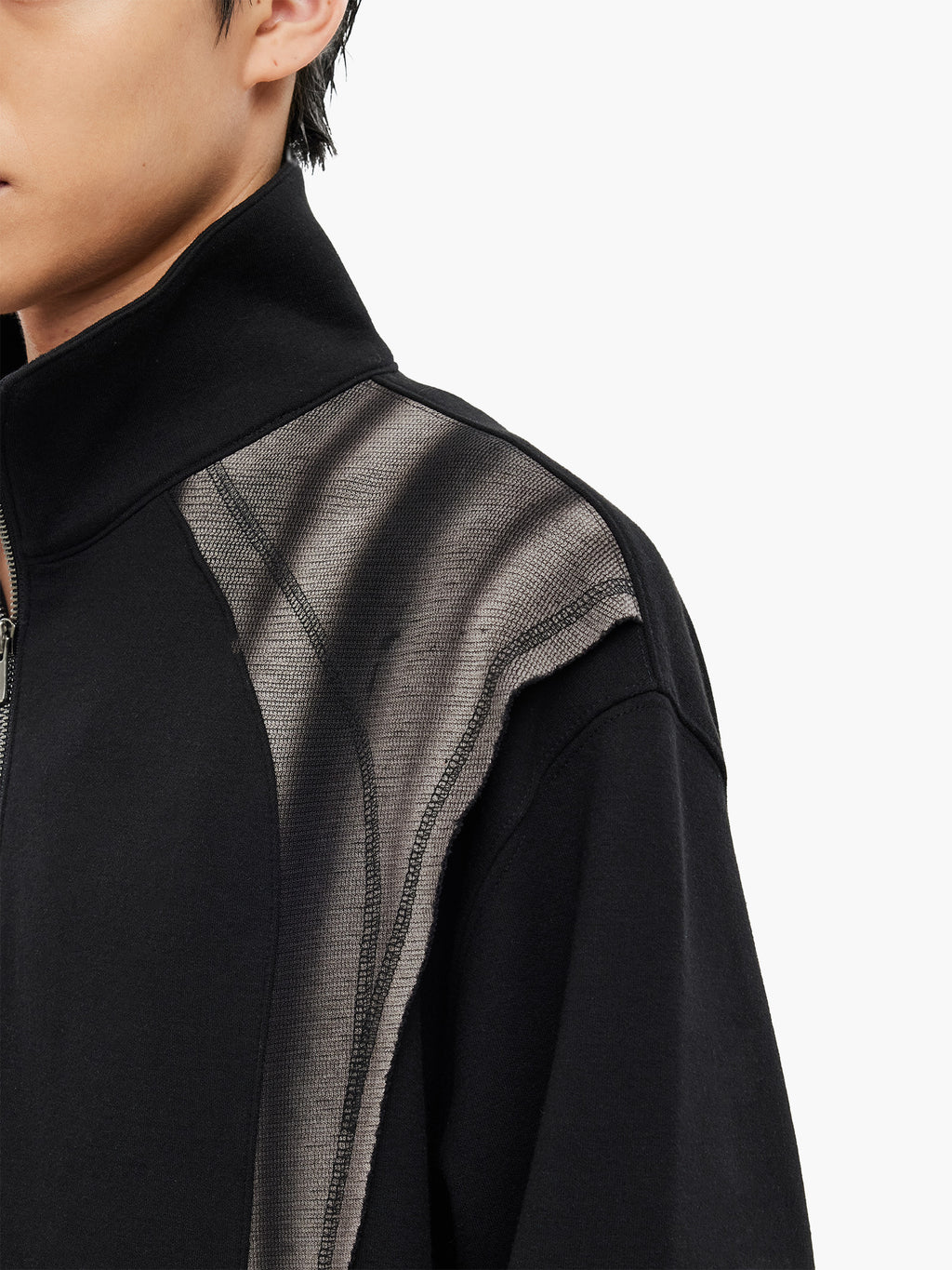 Jiyong Kim - Sun-Bleached Half Zip Sweatshirt (Black) product image 7 | TRAB K-Fashion Australia