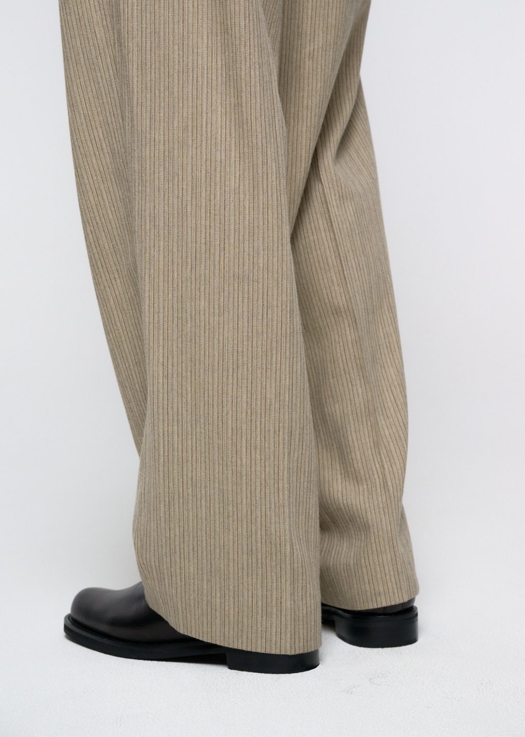 Amomento - Stripe wool straight pants (Beige) product image 5 | TRAB K-Fashion Australia