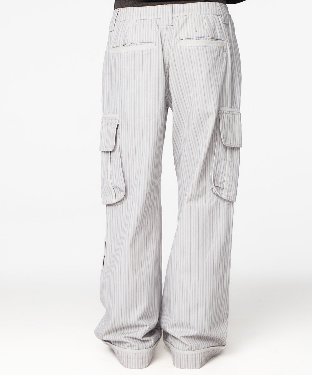 Coyseio - Stripe Big Pocket Cargo Pants (Light Grey) product image 4 | TRAB K-Fashion Australia