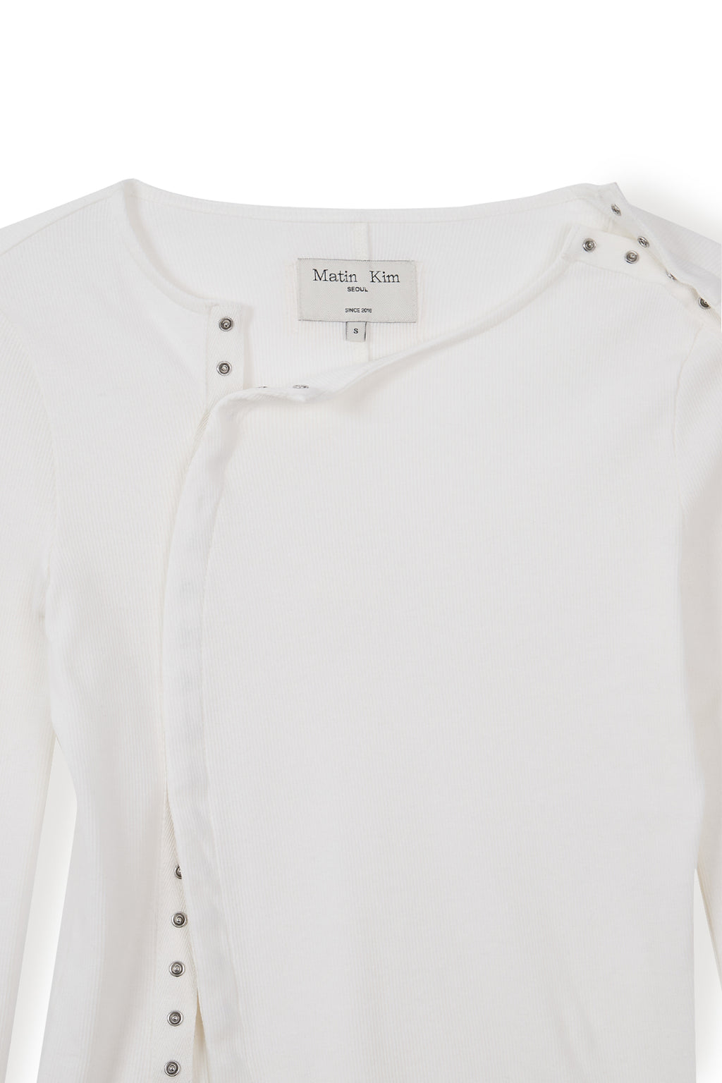 Matin Kim - Snap Detail Slim Top (Ivory) product image 4 | TRAB K-Fashion Australia