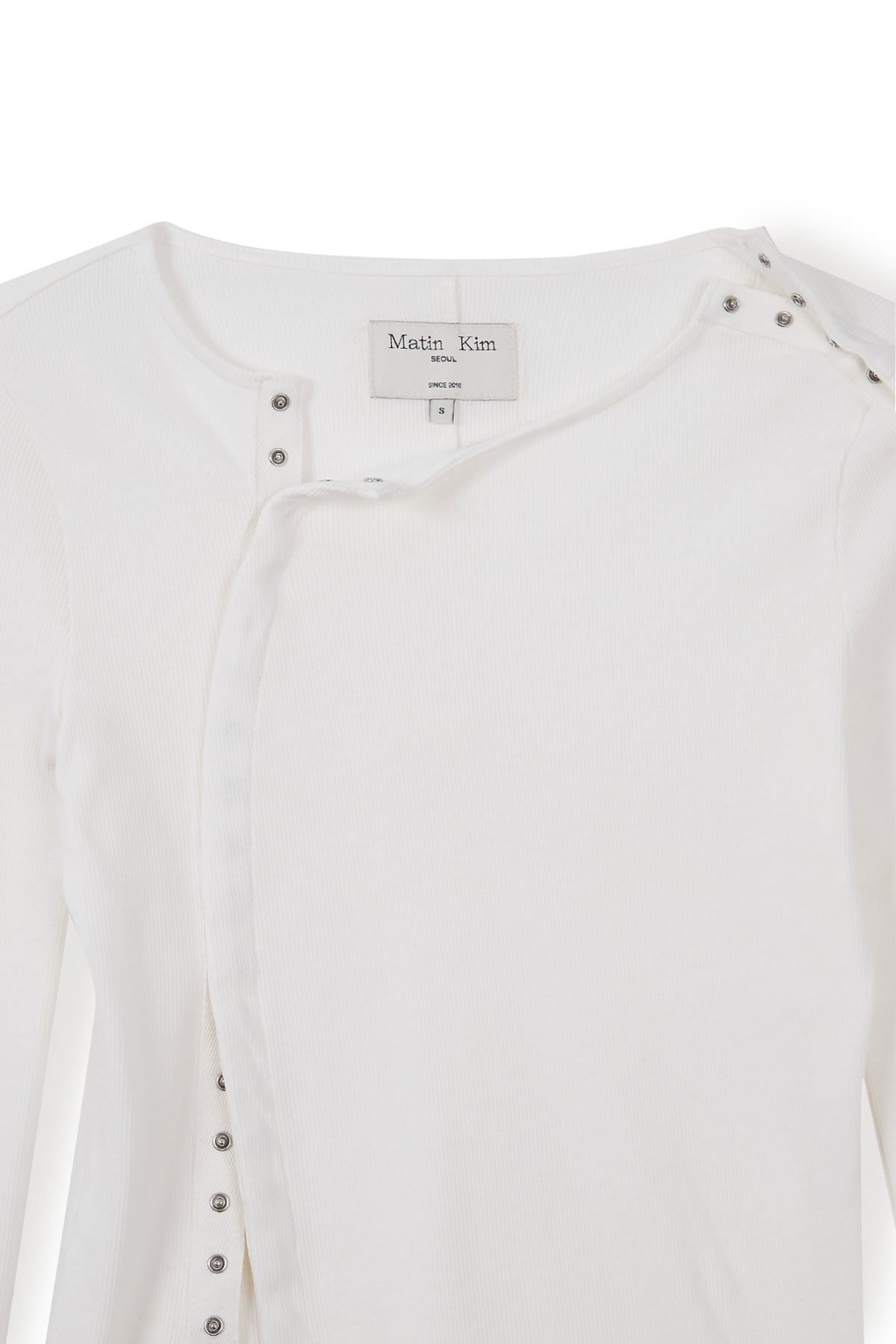 Matin Kim - Snap Detail Slim Top (Ivory) product image 4 | TRAB K-Fashion Australia