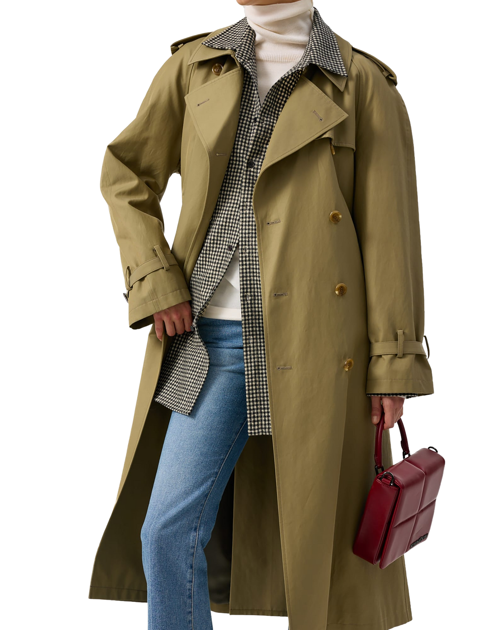 Kimhe Kim - Cotton-Rayon Belted Trench Coat (Olive Green) product image 12 | TRAB K-Fashion Australia