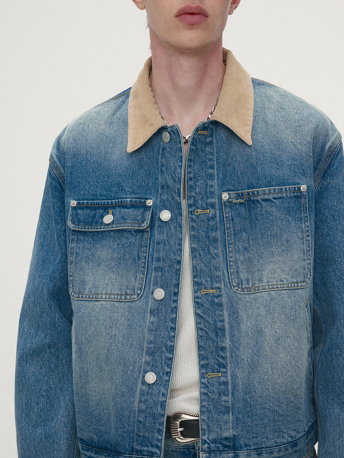 Tonywack - Corduroy Collar Denim Work Jacket (Washed Blue) product image 6 | TRAB K-Fashion Australia