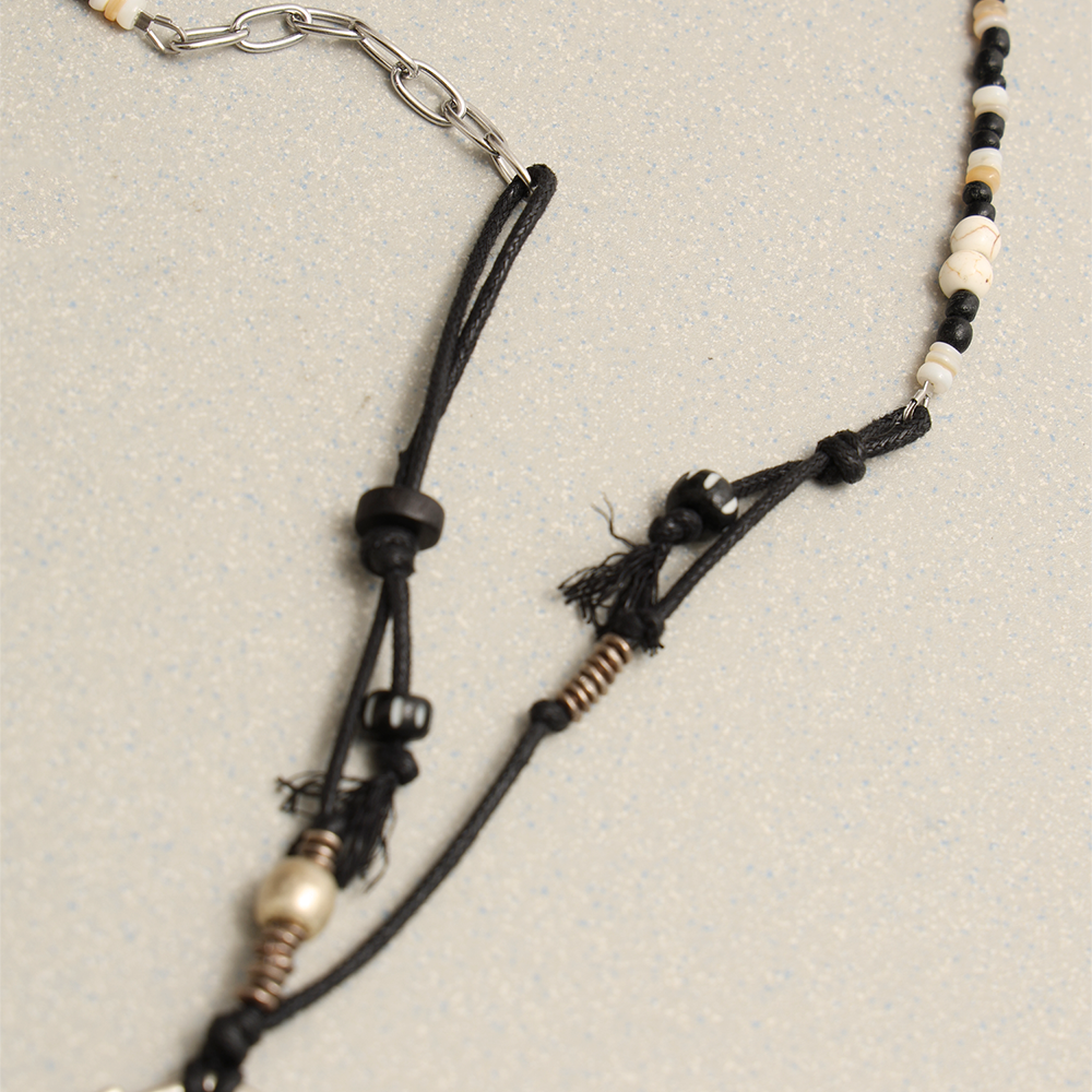 Towtow Archive - Spiral Mixed Beads Necklace (Black) product image 3 | TRAB K-Fashion Australia