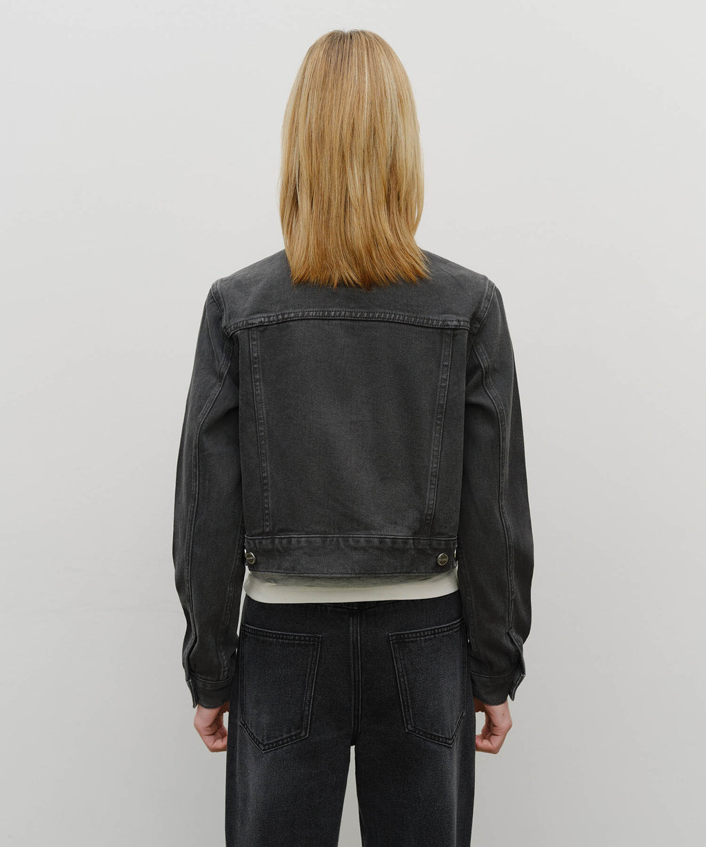 Marithe & Francois Girbaud - Collarless Denim Jacket (Dark Gray) product image 3 | TRAB K-Fashion Australia