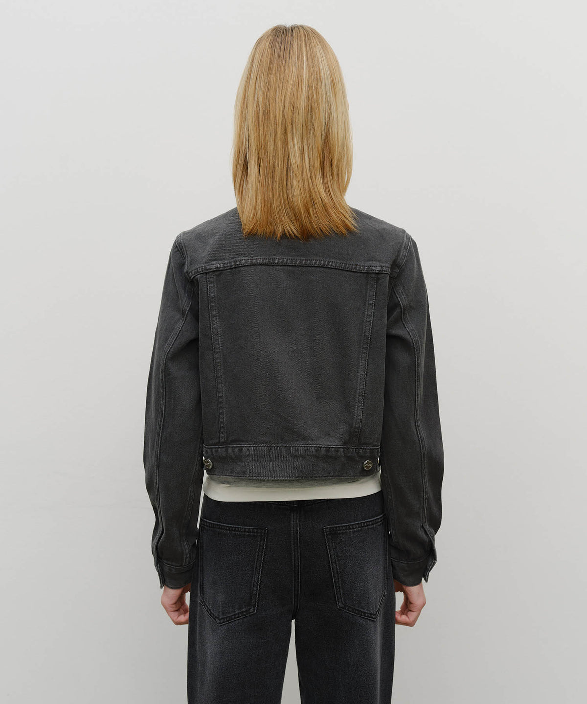 Marithe & Francois Girbaud - Collarless Denim Jacket (Dark Gray) product image 3 | TRAB K-Fashion Australia