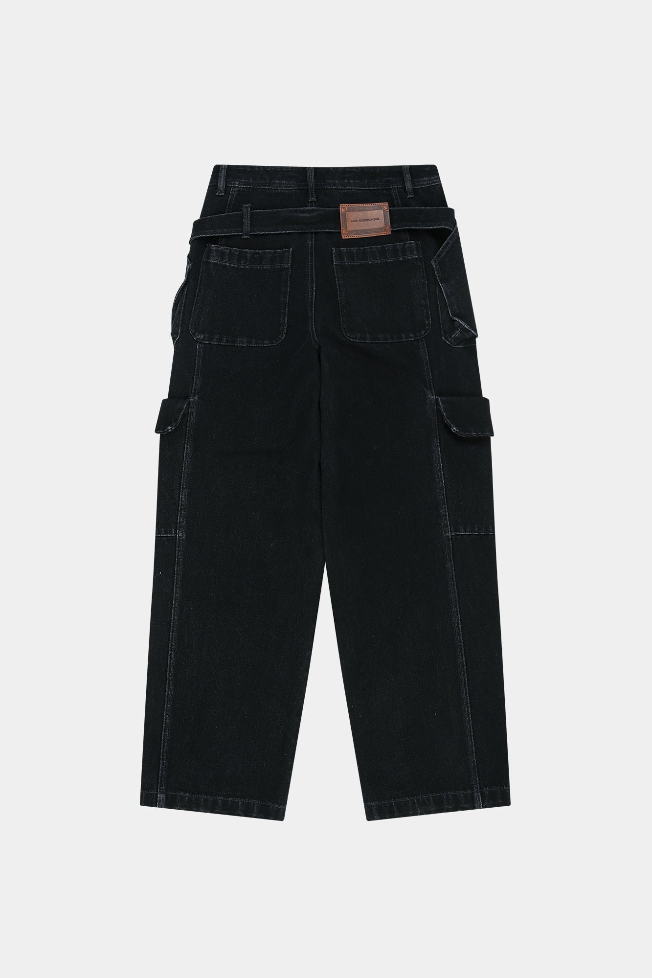 Andersson Bell - Belt Layered Cargo Wide-Leg Jeans (black) (Black) product image 14 | TRAB K-Fashion Australia