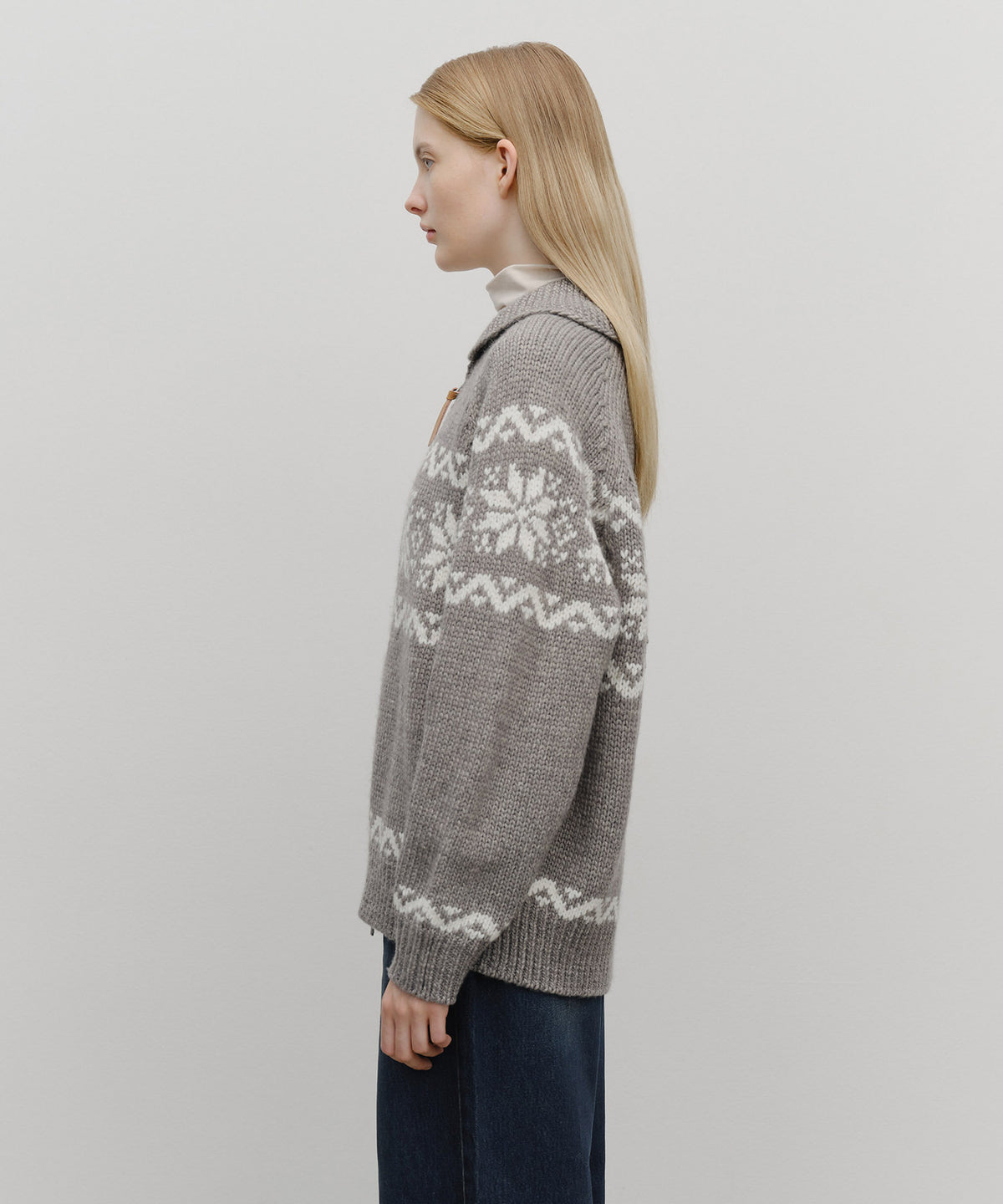 Marithe & Francois Girbaud - Nordic Cowichan Cardigan (Gray) product image 1 | TRAB K-Fashion Australia