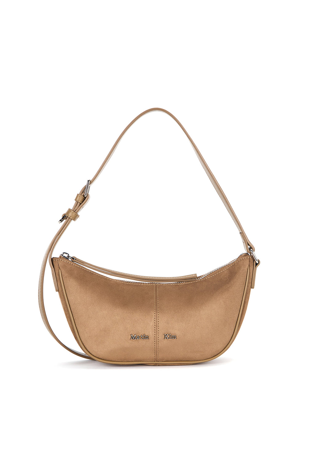 Matin Kim - Suede Mini Arc Hobo Bag (Beige) product image 1 | TRAB K-Fashion Australia