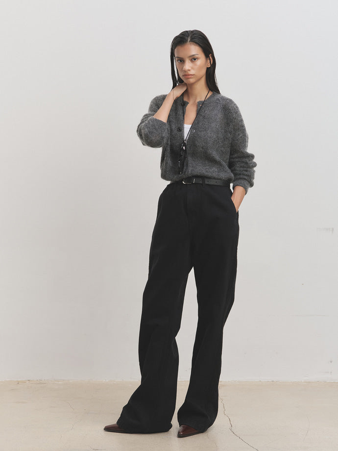 Tonywack - Side Panel Lace Trimmed Denim Jeans (Rinsed Black) product image 2 | TRAB K-Fashion Australia