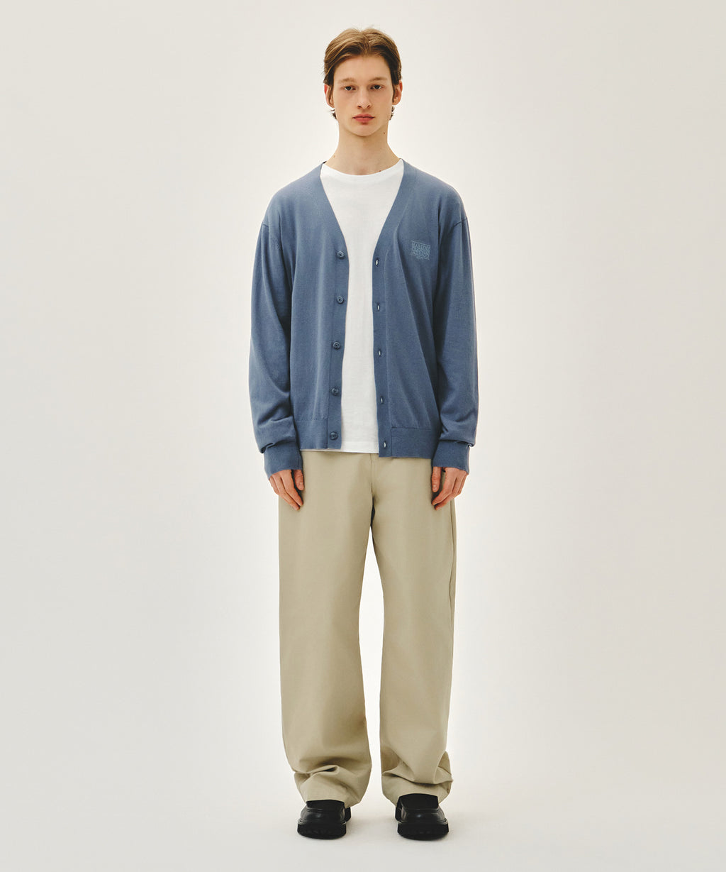 Marithe & Francois Girbaud - Small Classic Logo V-neck Knit Cardigan (Vintage Blue) product image 5 | TRAB K-Fashion Australia