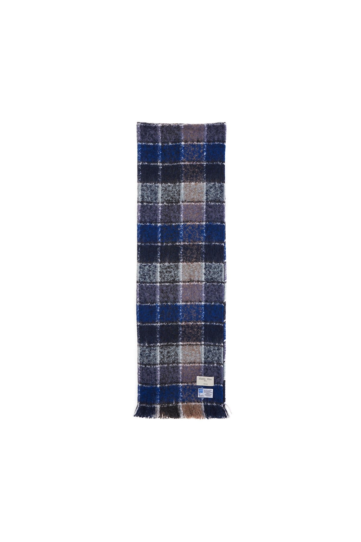 Matin Kim - Classic Wool Blended Big Check Muffler (Blue) product image 1 | TRAB K-Fashion Australia
