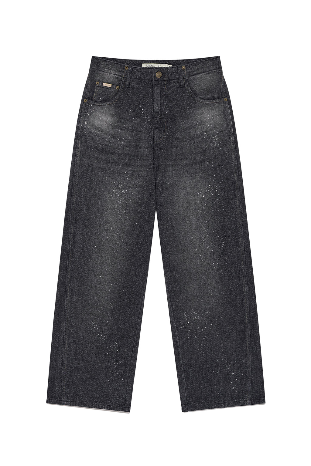 Matin Kim - Back Line Point Soft Shiny Denim Pants (Navy) product image 1 | TRAB K-Fashion Australia
