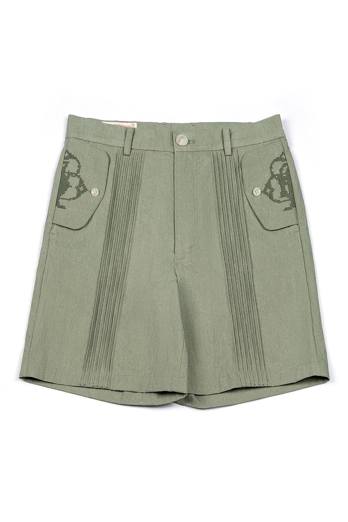 Ioedle - Vertical City Pintuck Shorts (Khaki) product image 2 | TRAB K-Fashion Australia