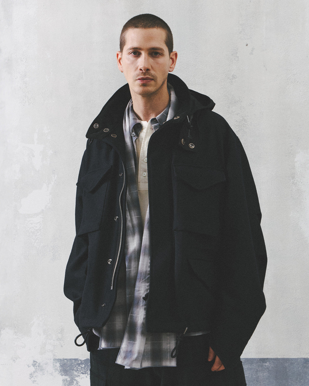 Eastlogue - Pattern Scarf (L.grey & Blue Check) product image 2 | TRAB K-Fashion Australia