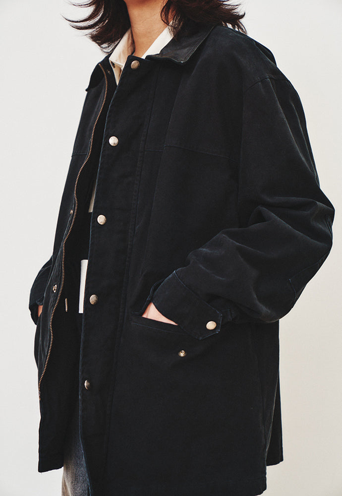 Art if acts - Leather Collar Garment Field Jacket (Faded Black) product image 8 | TRAB K-Fashion Australia