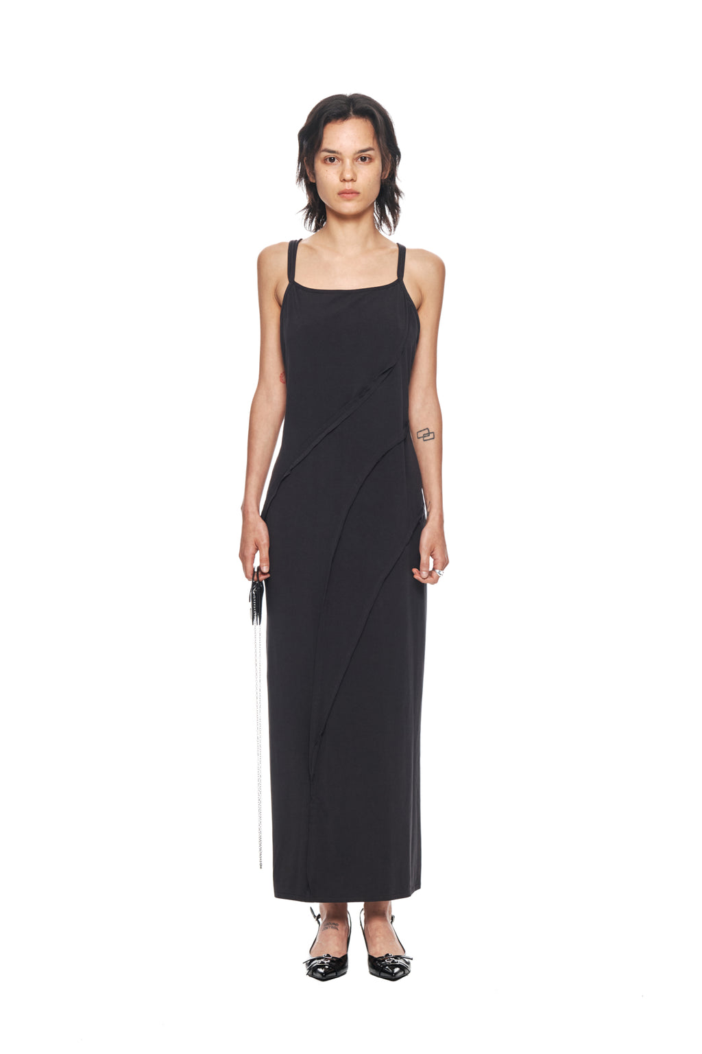 Matin Kim - Cut Out Layered Maxi Dress (Charcoal) product image 5 | TRAB K-Fashion Australia