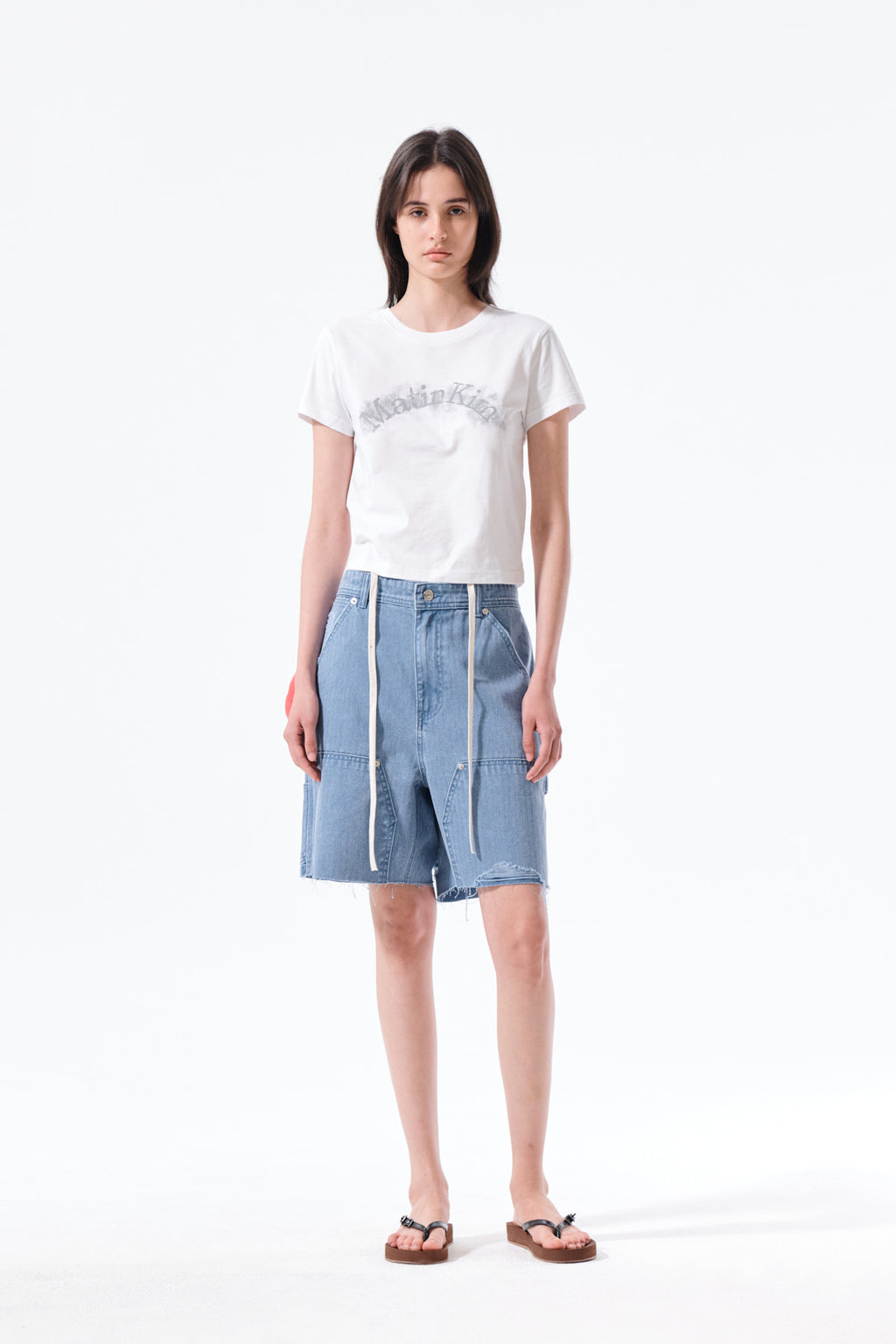 Matin Kim - Matin Kim Arch Logo Crop Top (White) product image 9 | TRAB K-Fashion Australia