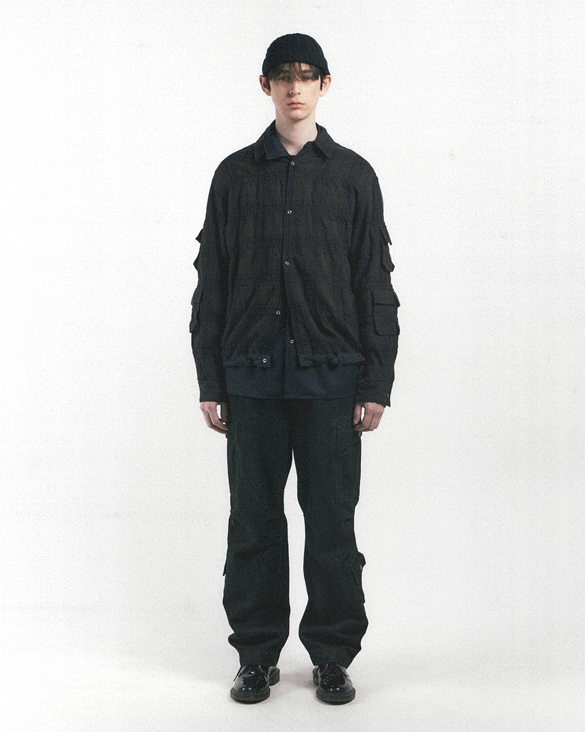 Eastlogue - Magazine Pouch Shirts (Brown Navy Check) product image 3 | TRAB K-Fashion Australia