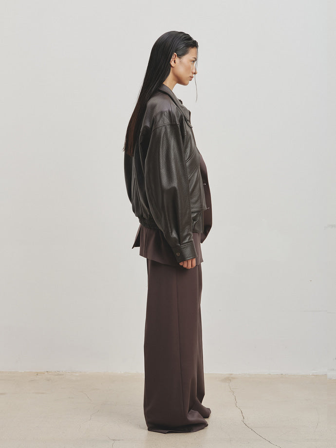 Tonywack - Lamb Leather Bomber Jacket (Dark Brown) product image 4 | TRAB K-Fashion Australia