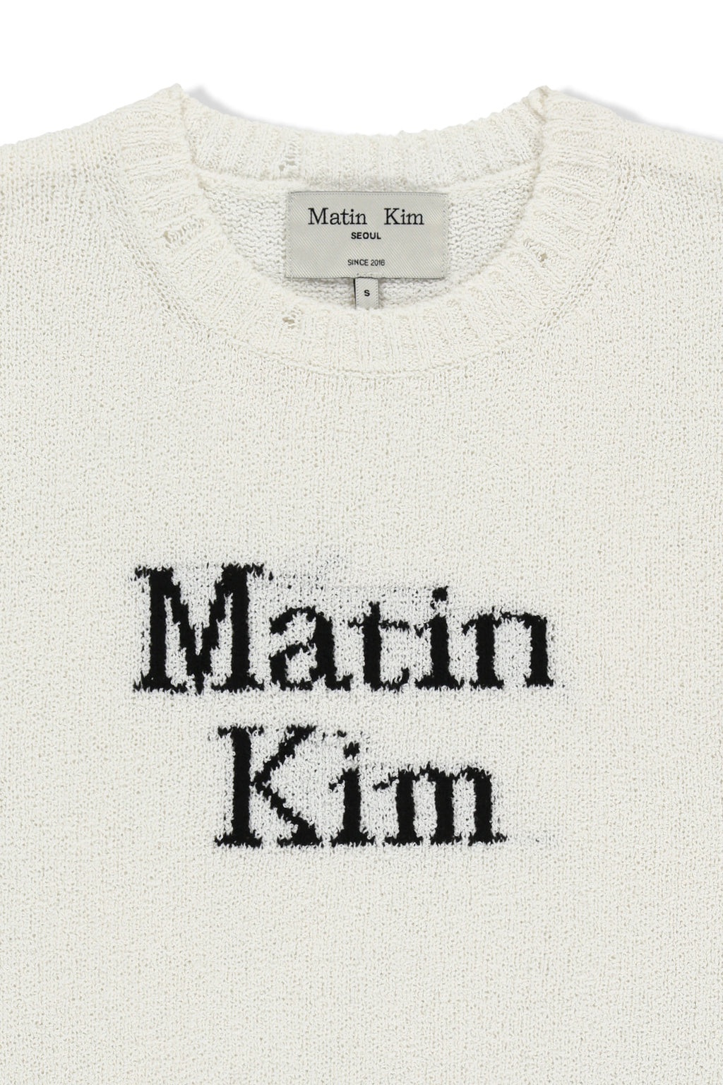 Matin Kim - Half Sleeve Logo Pullover (White) product image 3 | TRAB K-Fashion Australia