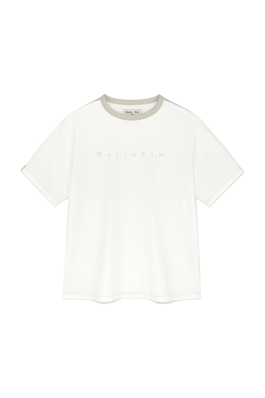 Matin Kim - Color Line Point Logo Top (White) product image 1 | TRAB K-Fashion Australia