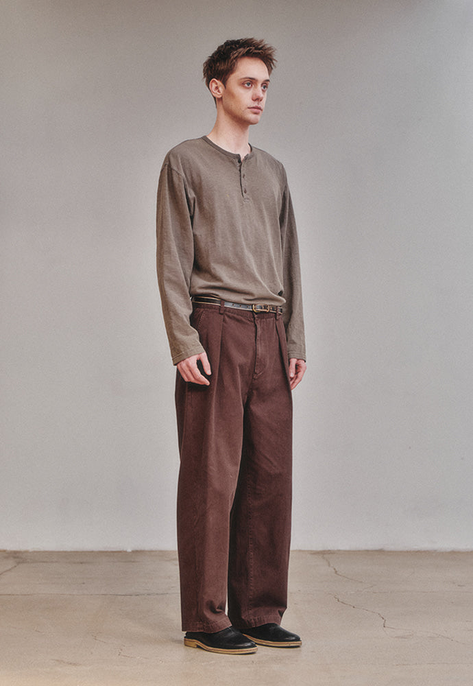 Art if acts - Garment Dyed Henley Long Sleeve (Mud Brown) product image 4 | TRAB K-Fashion Australia