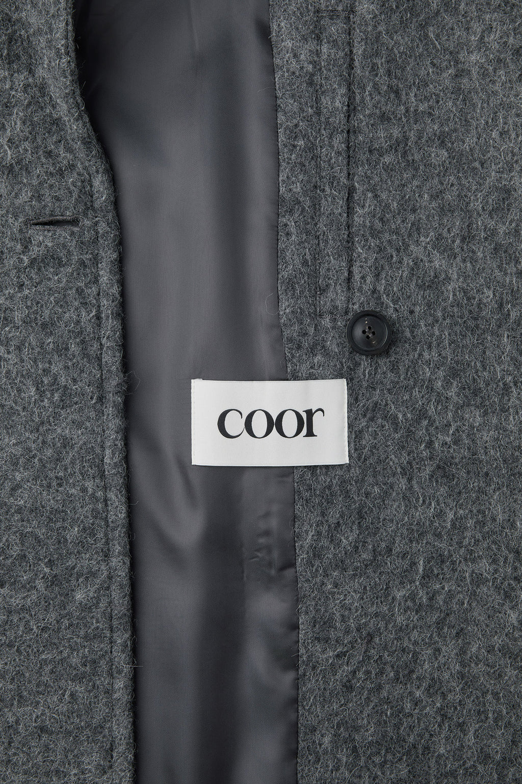 Coor - Hairy Peaked Lapel Double Coat (Melange Gray) product image 7 | TRAB K-Fashion Australia