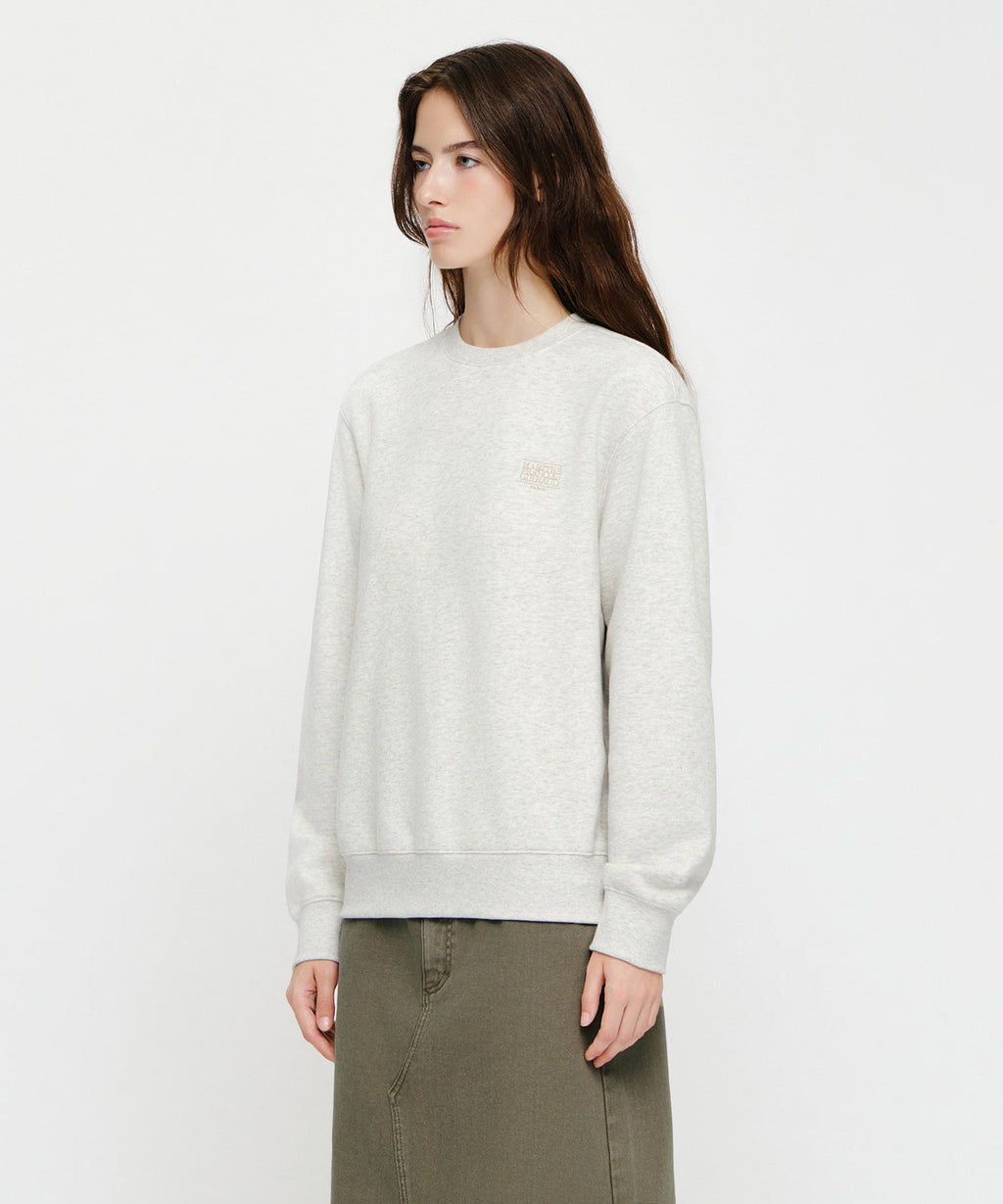 Marithe & Francois Girbaud - Small Classic Logo Oversized Sweatshirt (brushed) (Oatmeal) product image 2 | TRAB K-Fashion Australia