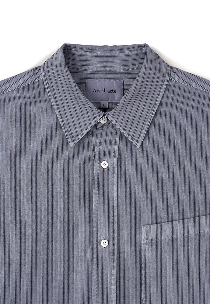 Art if acts - Pigment-Dyed Stripe Shirt (Violet Grey) product image 8 | TRAB K-Fashion Australia