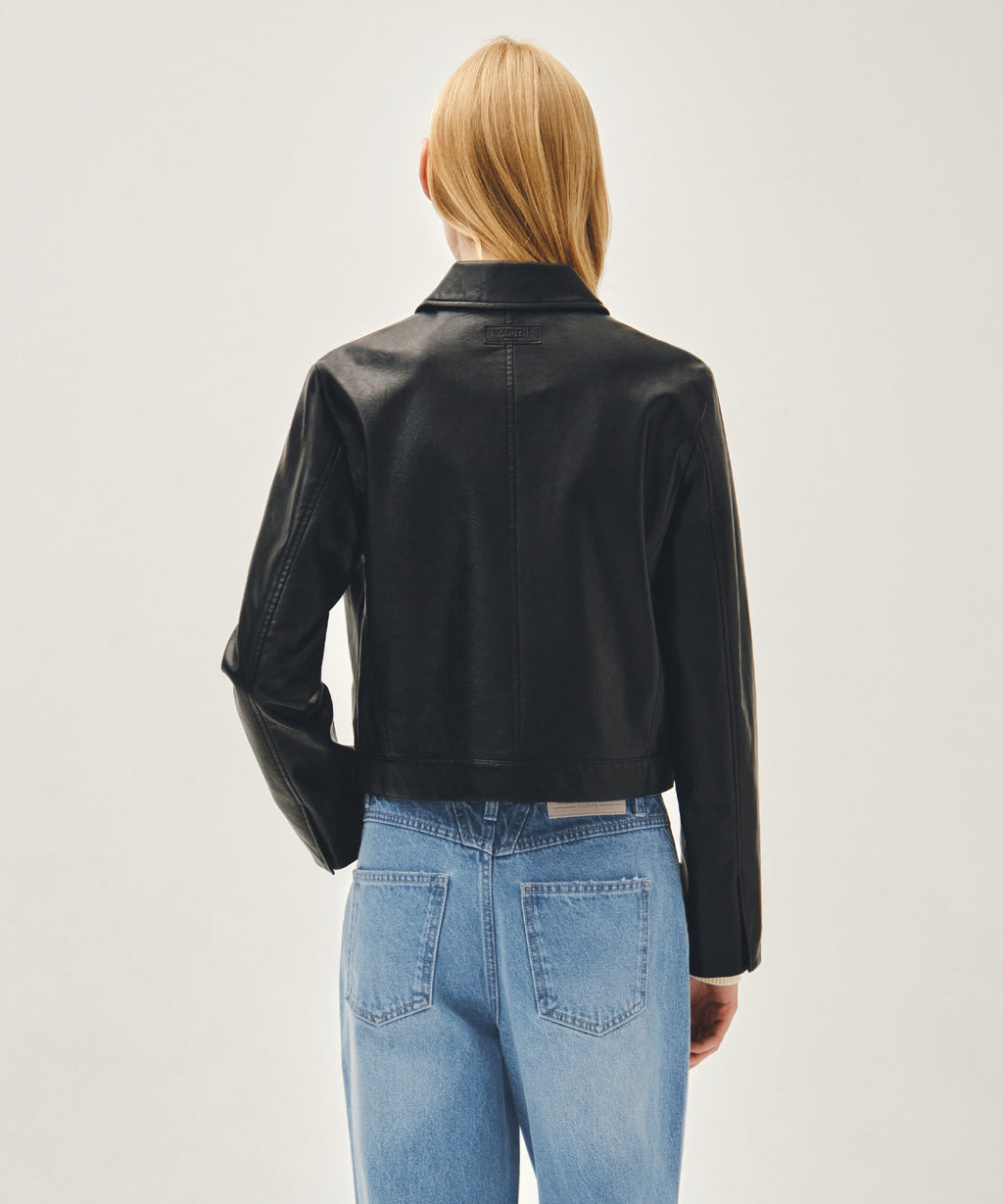 Marithe & Francois Girbaud - Crop Faux Leather Jacket (Black) product image 3 | TRAB K-Fashion Australia