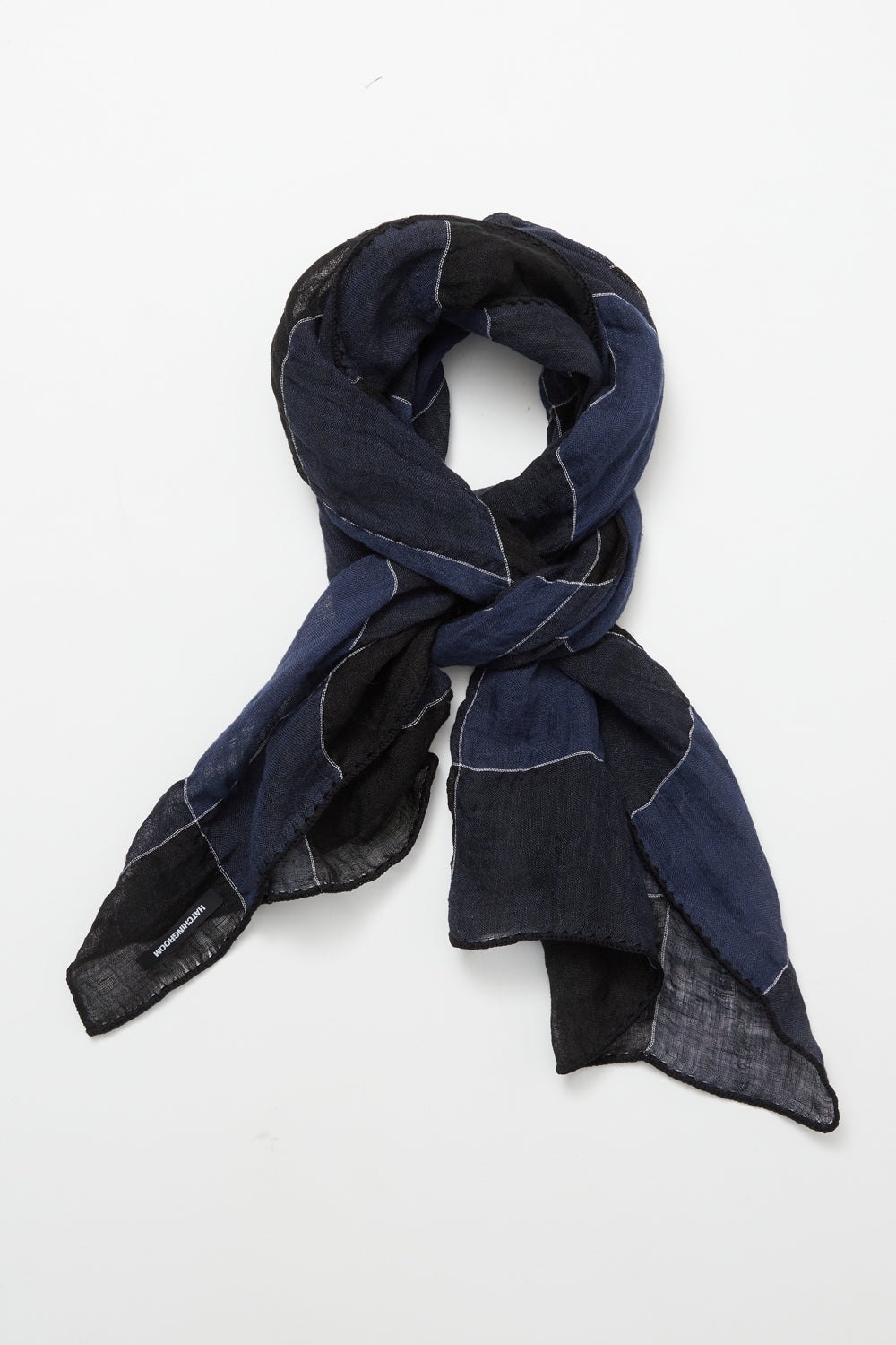 Hatchingroom - Check Scarf Linen (Black/Blue) product image 2 | TRAB K-Fashion Australia