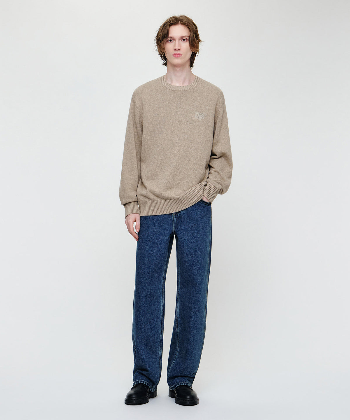 Marithe & Francois Girbaud - Small Classic Logo Knit Pullover (Oatmeal) product image 4 | TRAB K-Fashion Australia