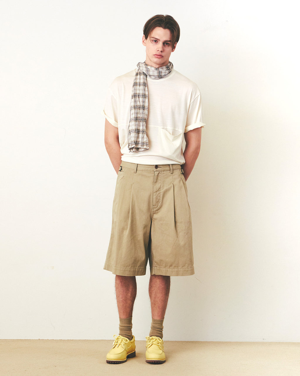 Eastlogue - Pattern Scarf (Beige & Black Check) product image 4 | TRAB K-Fashion Australia